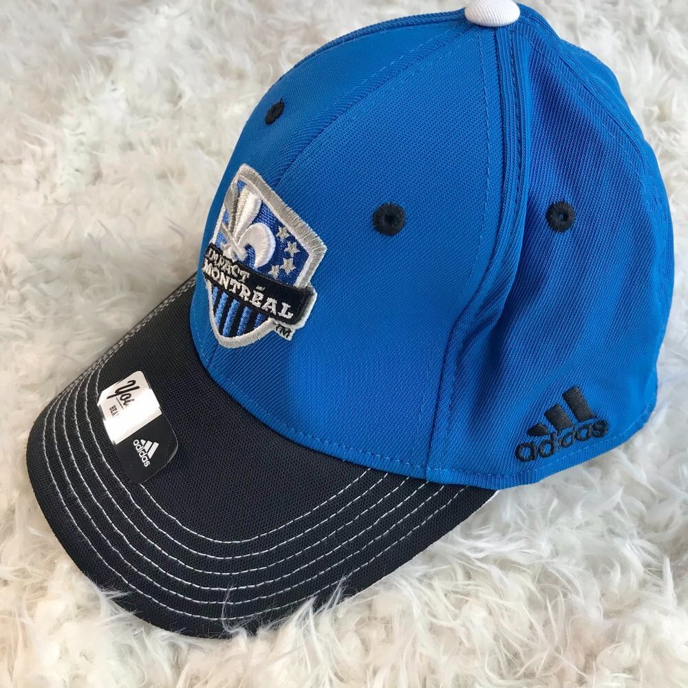 Adidas Montreal Impact Headwear Youth Cap Hat Blue Black‎ Brand New